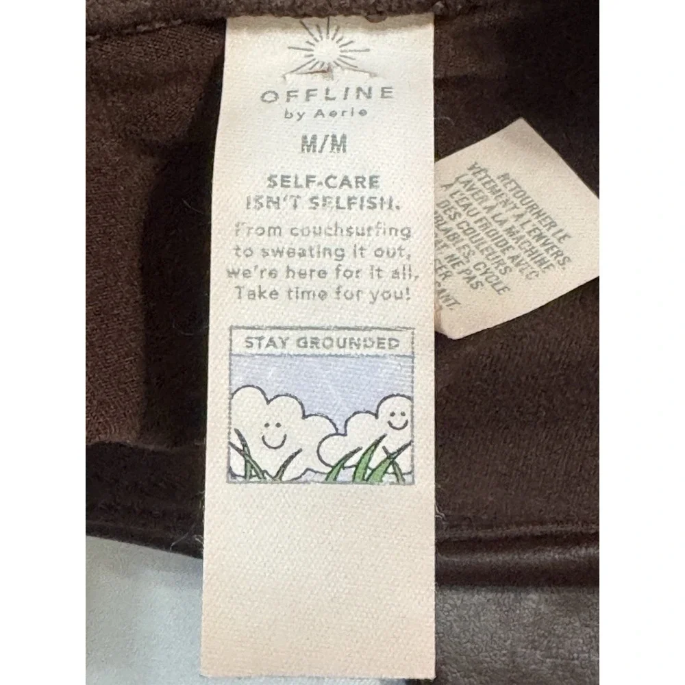 OFFLINE BY AERIE REAL LUXE FAUX LEATHER LEGGING Dark Maple M Granola‎ Girl